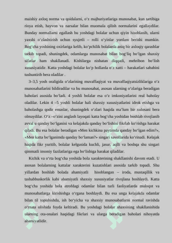 Maktabgacha tarbiya yoshida egosinterizmning shakllanishi 7