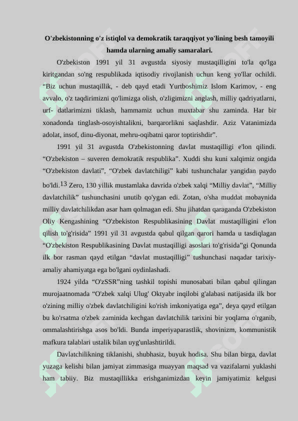 I.А.Kаrimоvning “O‘zbеkistоnning o‘z istiqlоl vа tаrаqqiyot yo‘li” аsаri 24 2