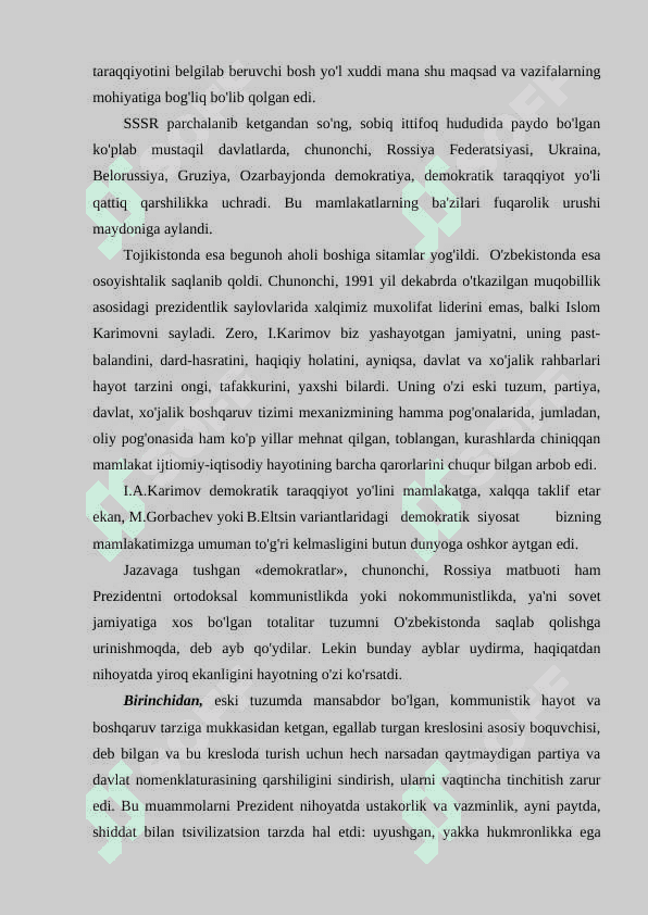 I.А.Kаrimоvning “O‘zbеkistоnning o‘z istiqlоl vа tаrаqqiyot yo‘li” аsаri 24 3