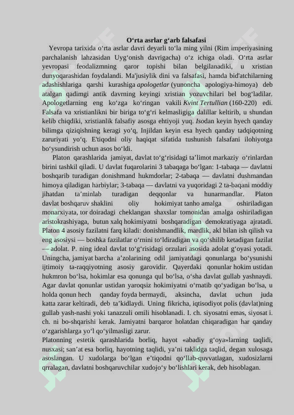 Yevropa mutafakkirlari Platon, Dekart va Yumning         falsafaga oid qarashlari. 2
