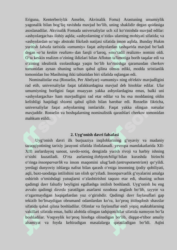Yevropa mutafakkirlari Platon, Dekart va Yumning         falsafaga oid qarashlari. 5