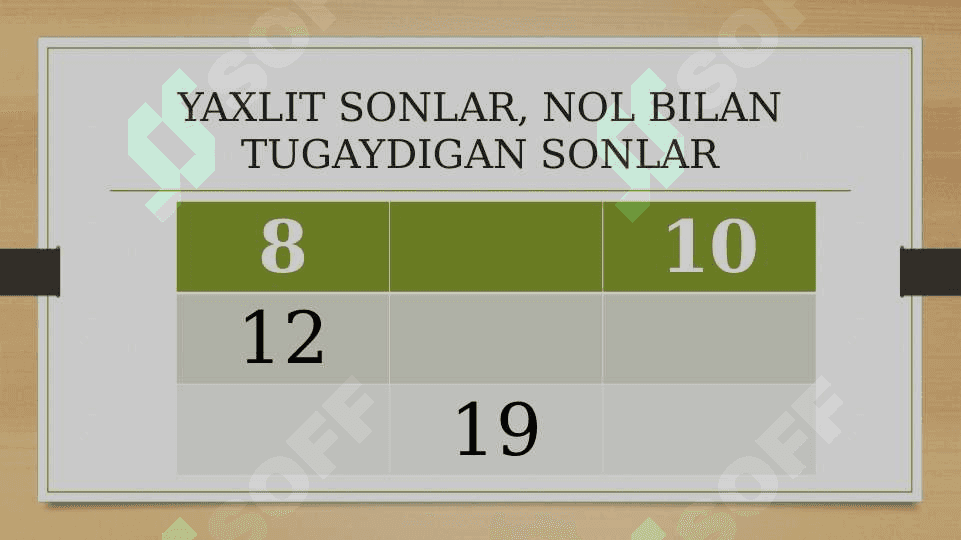1-sinf yaxlit sonlar nol bilan tugaydigan sonlar 2