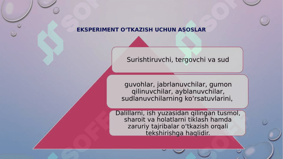 EKSPERIMENT, OLIB QO‘YISH VA TINTUV 3