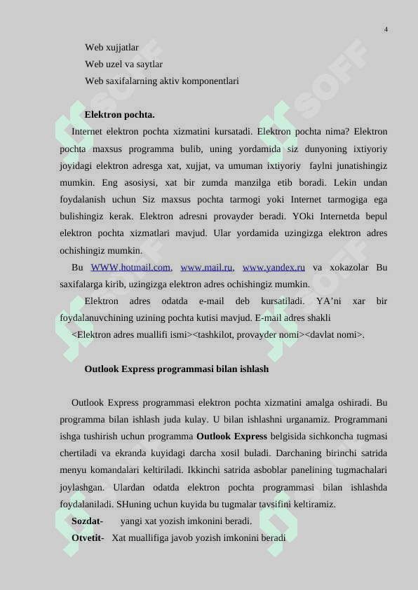 INTERNET XIZMATI TURLARI 4