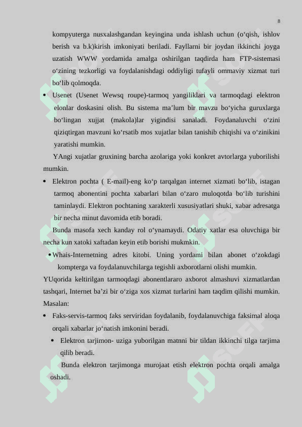 INTERNET XIZMATI TURLARI 8