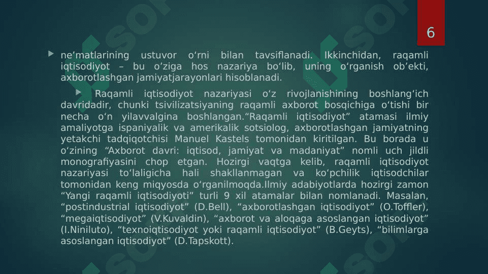 O’ZBEKISTON IQTISODIYOTIDA RAQAMLI INQILOBNING BOSHLANISHI 6