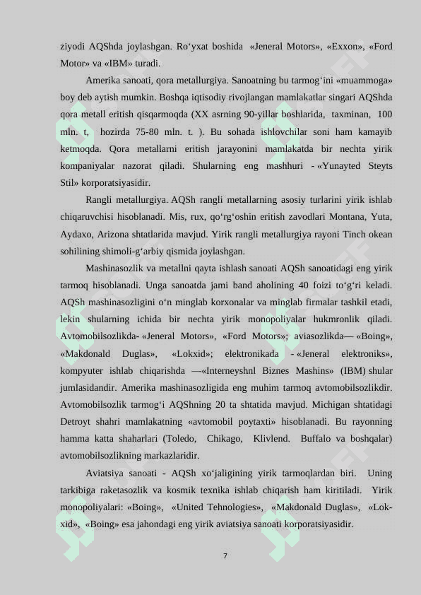 AMERIKA QOʻSHMA SHTATLARI TURIZMI DINAMIKASI AQSH 7