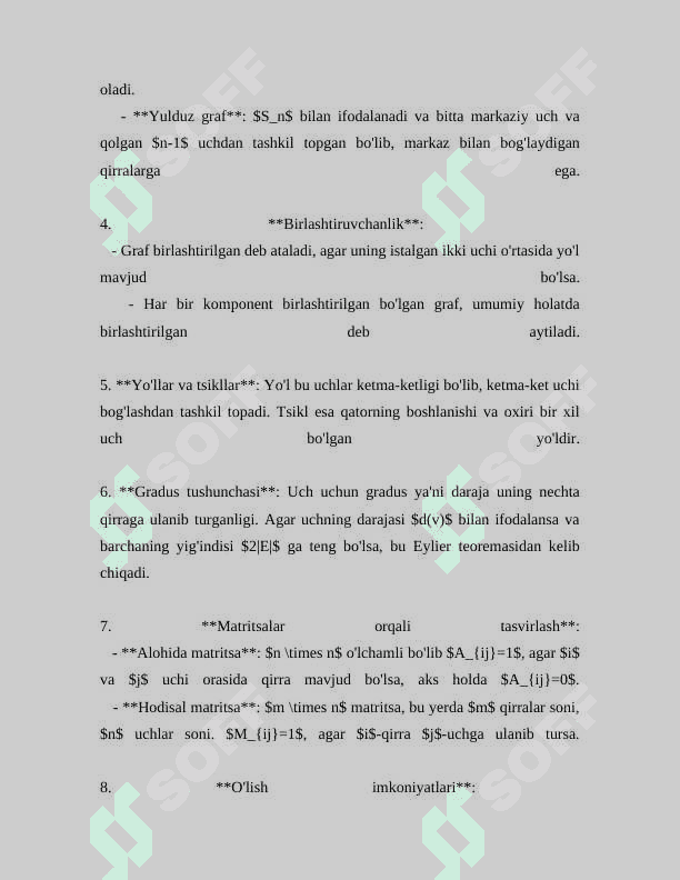 YO'NALTIRILGAN VA YO'NALTIRILMAGAN GRAFLAR 6