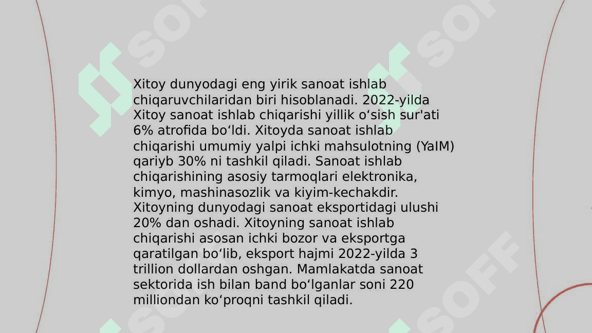 Xitoy respublikasining  iqtisodiy koʻrsatkichlari 4