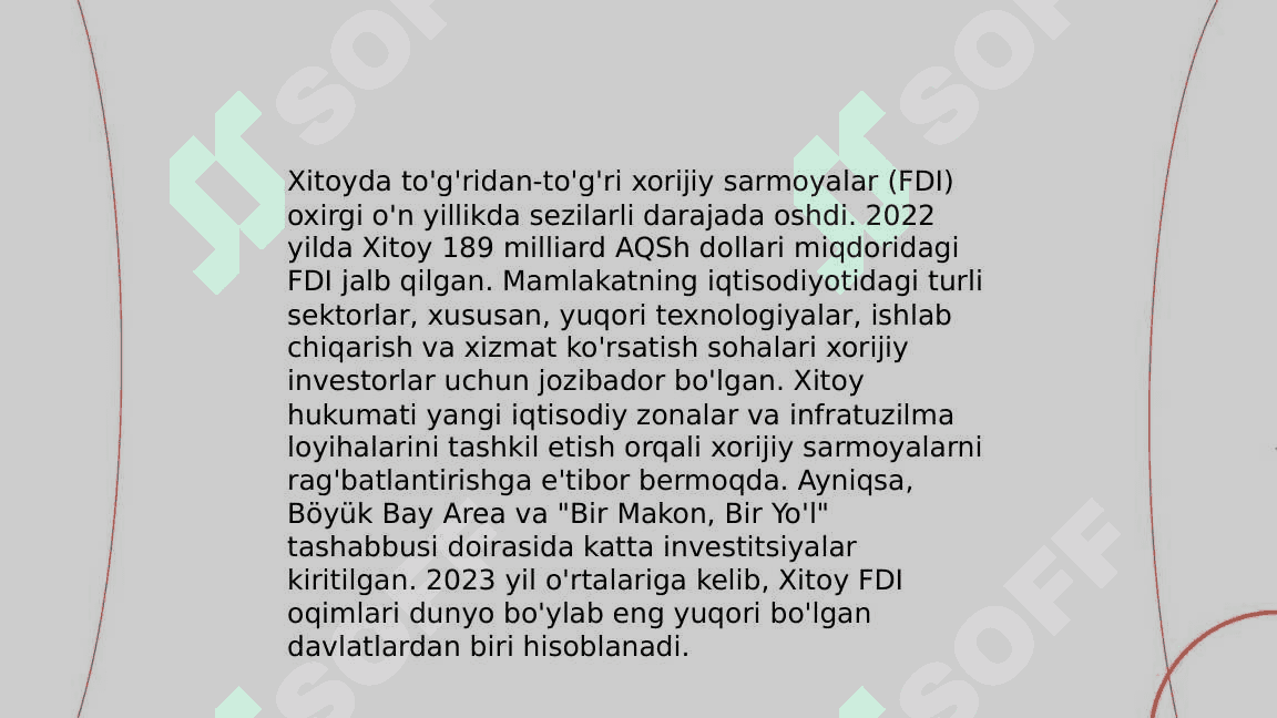 Xitoy respublikasining  iqtisodiy koʻrsatkichlari 7