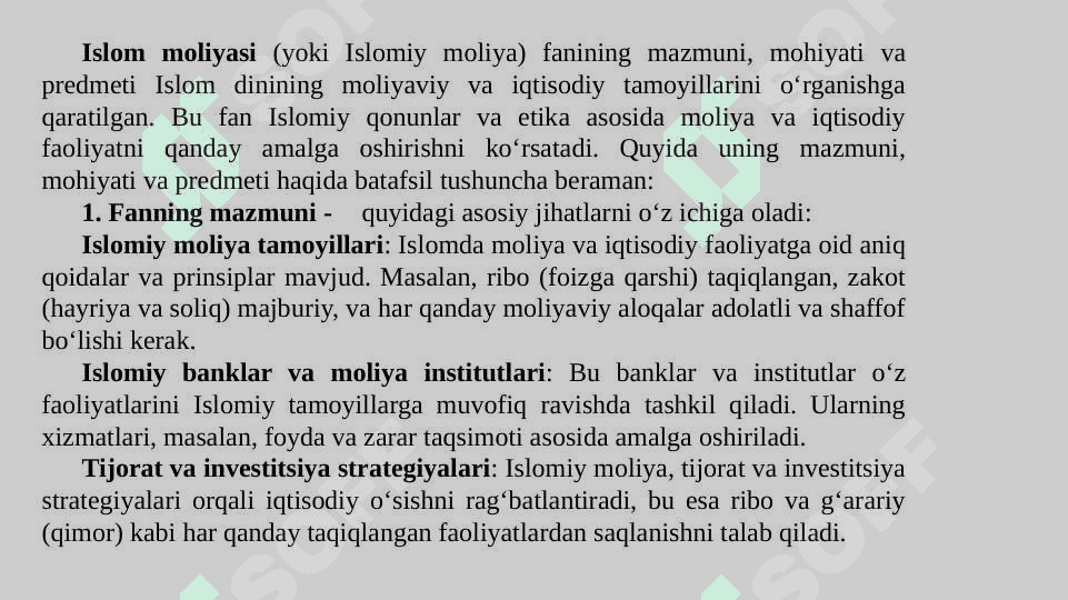 Islom moliyasida ishlab chiqarish, taqsimot, ayirboshlash va iste’mol 3