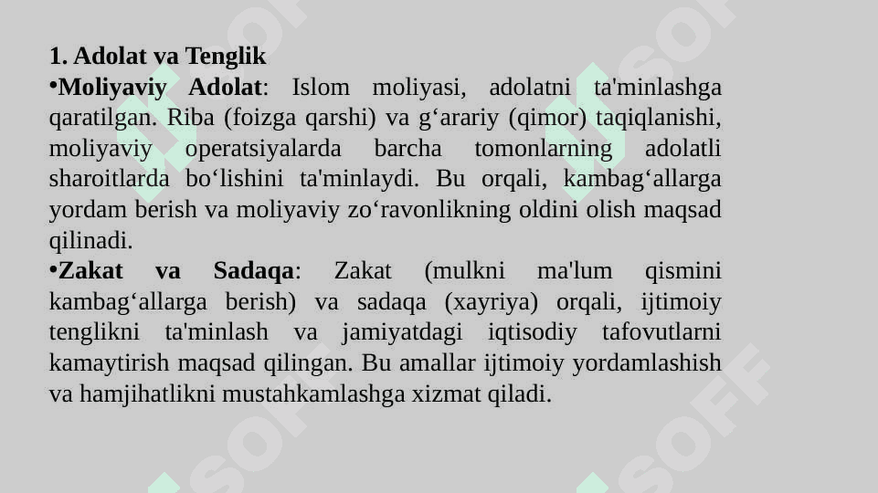 Islom moliyasida ishlab chiqarish, taqsimot, ayirboshlash va iste’mol 7