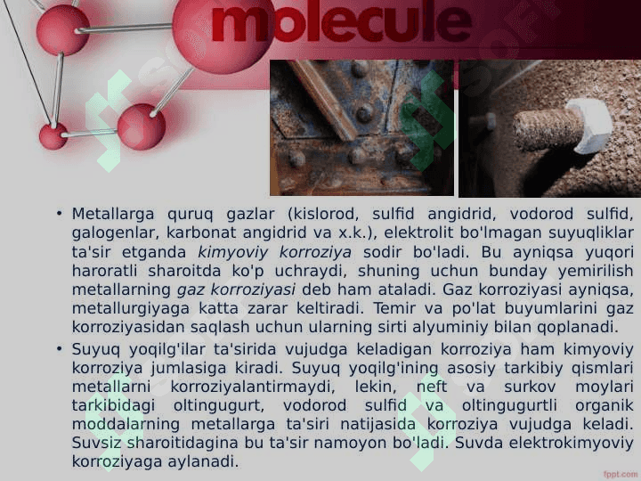 Metallar korroziyasi haqida tushuncha 2