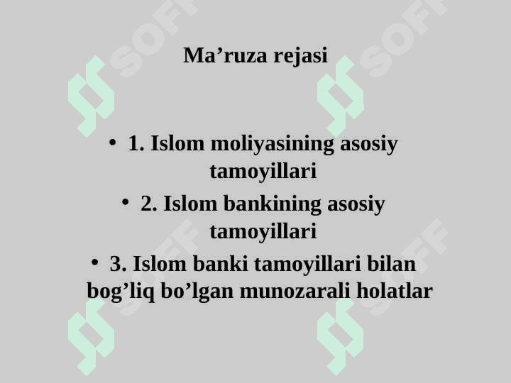 Islom bankining tamoyillari 2