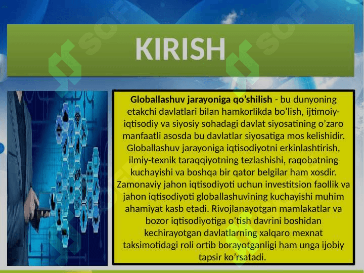 Tashqi investitsiya muhiti omillari va investitsiya bozori konyukturasini oʻrganish. 3