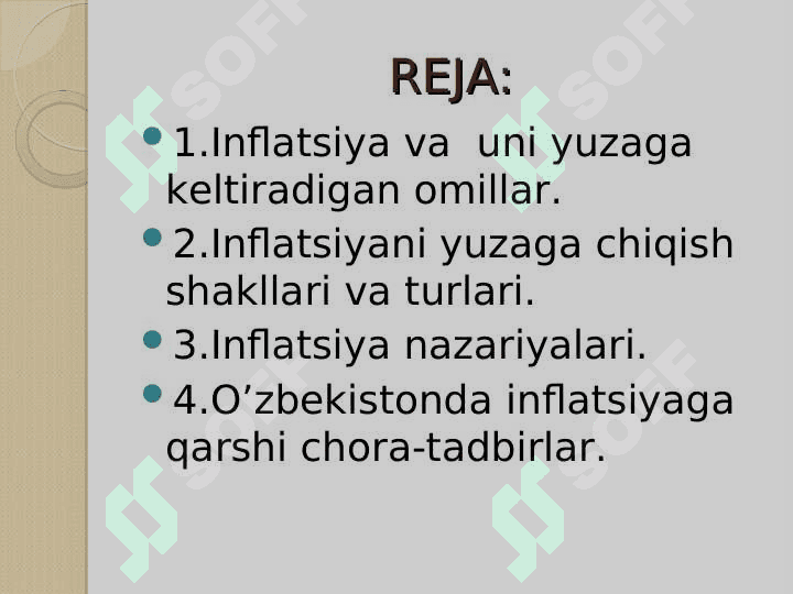 Inflyatsiyaning kelib chiqish sabablari va jilovlash yoʻllari. 2