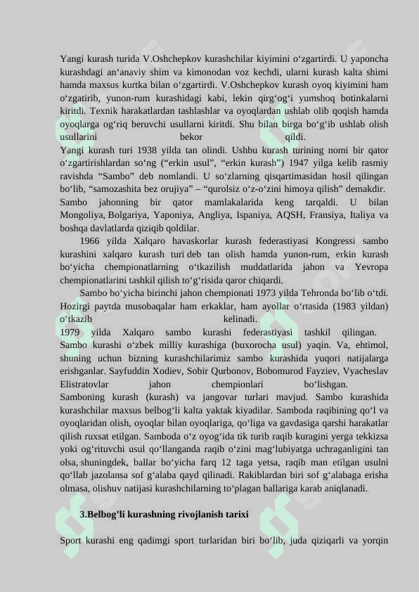 Kurash turlari va rivojlanish tarixi 3