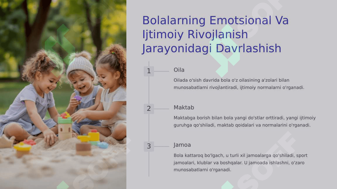 Bola rivojlanishining davrlashuvi muammosi 6