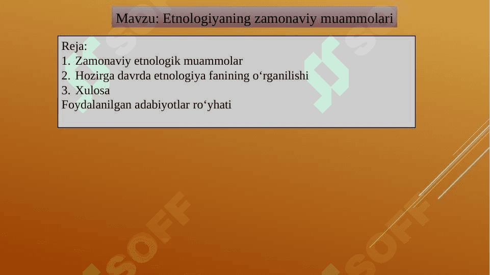 Etnologiyaning zamonaviy muammolari 2
