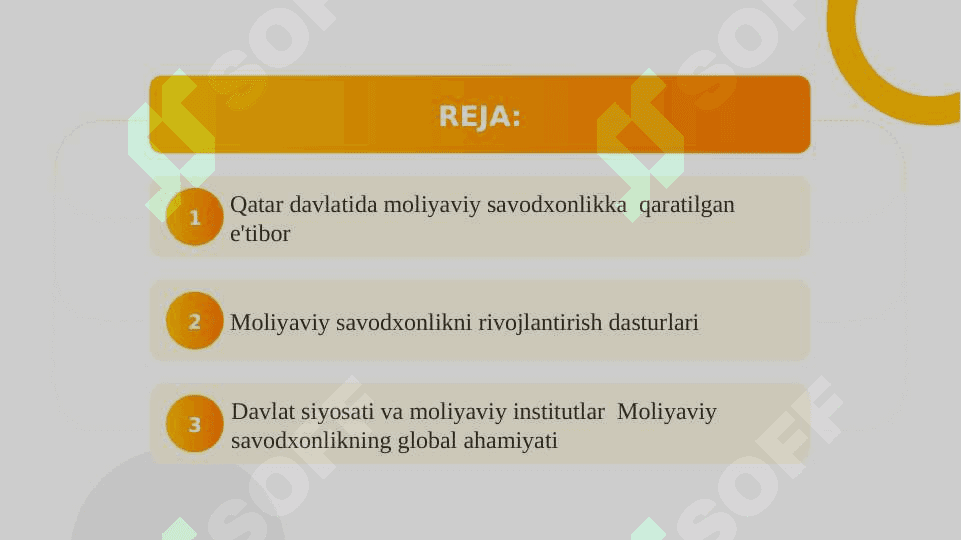 Qatar davlatining moliyaviy savodxonligi: 2