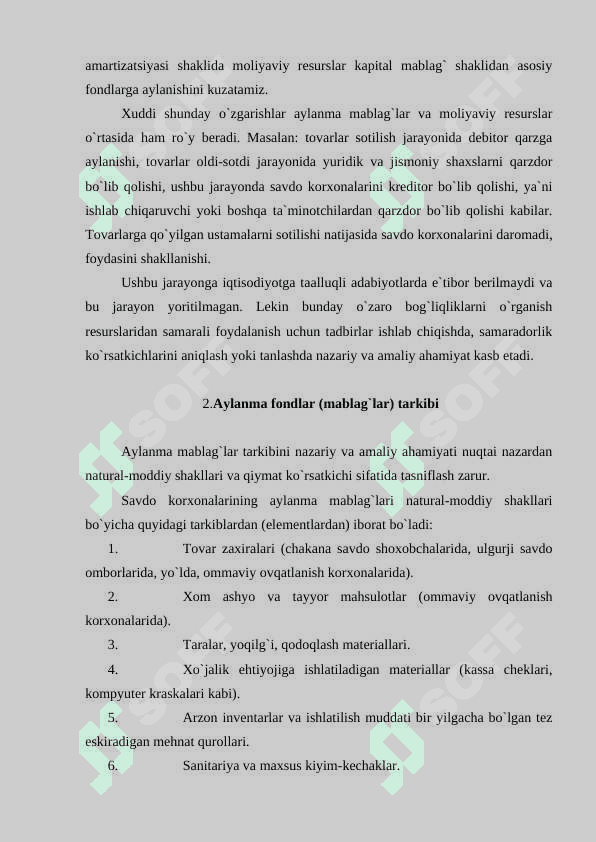 Aylanma mablag'lar aylanishi, aylanish doirasidagi uch bosqichning mohiyati, ishlab chiqarish samaradorligini oshirishda aylanish tezligi o'sishining ahamiyati. 5