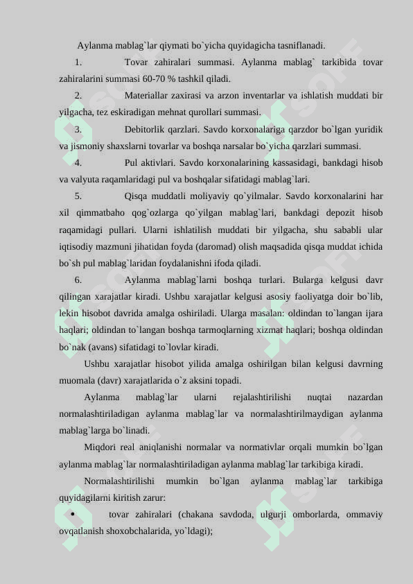 Aylanma mablag'lar aylanishi, aylanish doirasidagi uch bosqichning mohiyati, ishlab chiqarish samaradorligini oshirishda aylanish tezligi o'sishining ahamiyati. 6