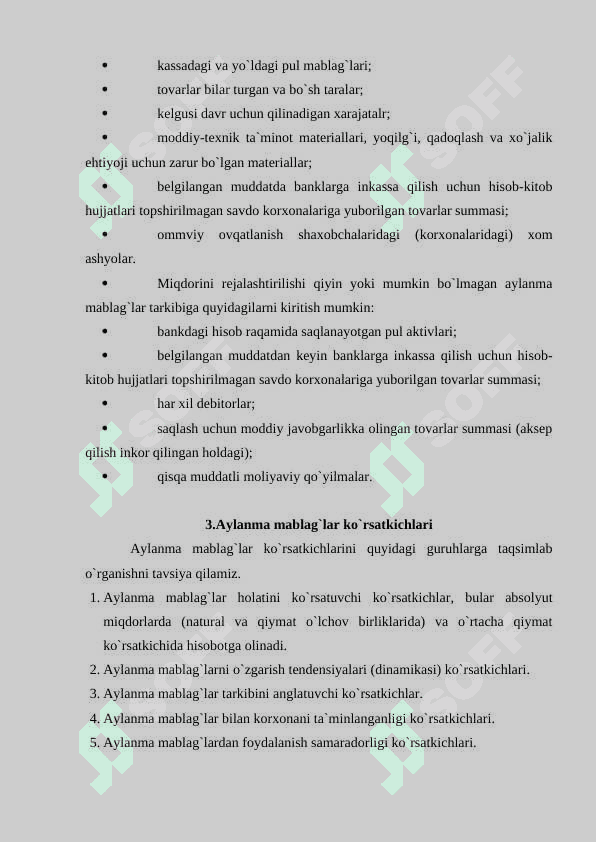Aylanma mablag'lar aylanishi, aylanish doirasidagi uch bosqichning mohiyati, ishlab chiqarish samaradorligini oshirishda aylanish tezligi o'sishining ahamiyati. 7