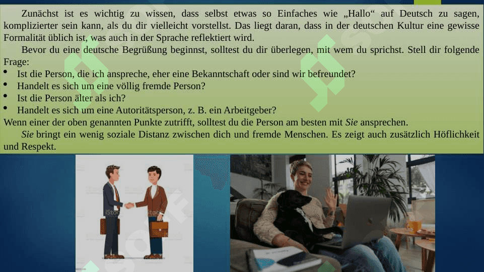 Begrussung und Bekanntschaft. 2