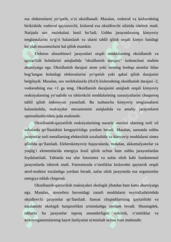 Oksidlanish qaytarilish reaksiyalarining tenglamalarini tuzish usullari 5