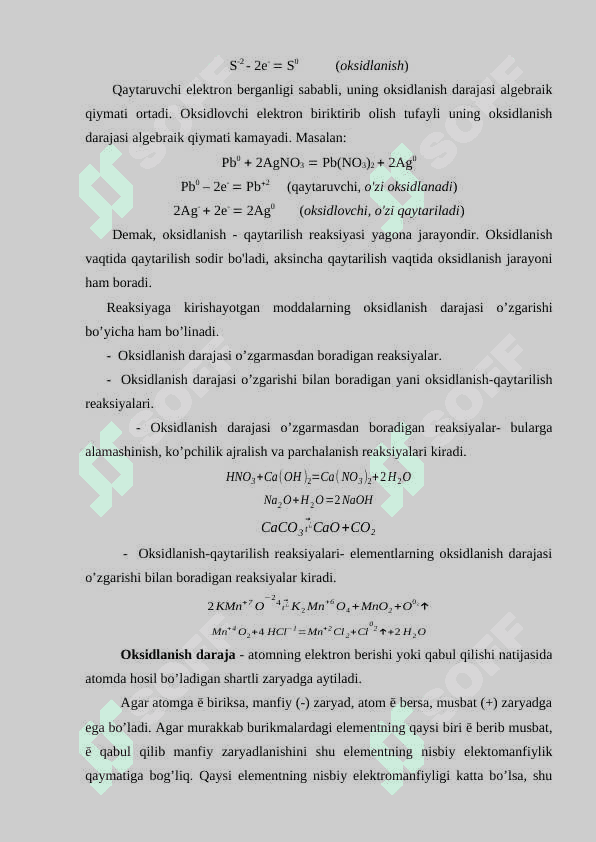 Oksidlanish qaytarilish reaksiyalarining tenglamalarini tuzish usullari 7