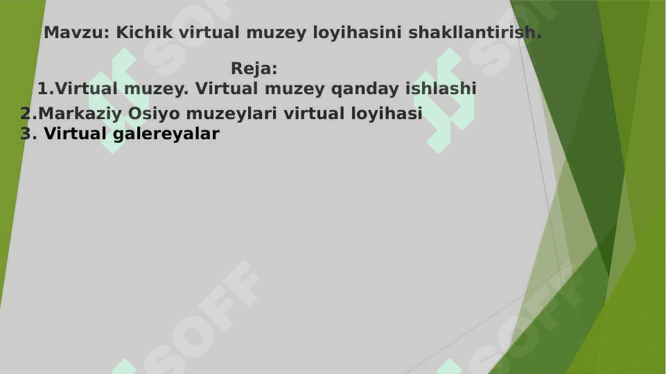 Kichik virtual muzey loyihasini shakllantirish 2