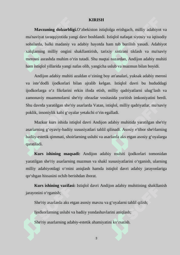 ISTIQLOL DAVRI ANDIJON ADABIY MUHITIDA YARATILGAN SHE'RIY ASARLARNING G'OYAVIY-BADIY XUSUSIYATLARI 3