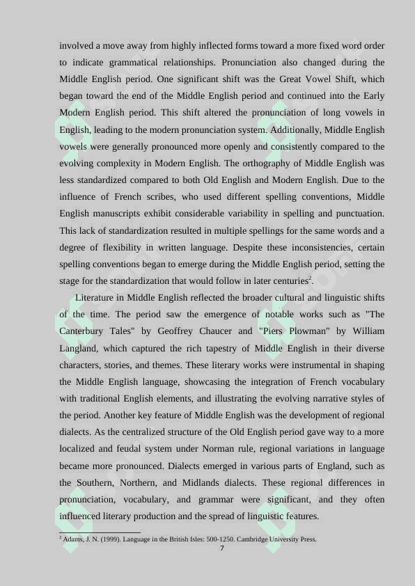 Middle English and evolution of language after 1066 7