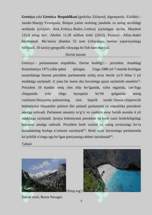 Gretsiya TURIZM DINAMIKASI 2