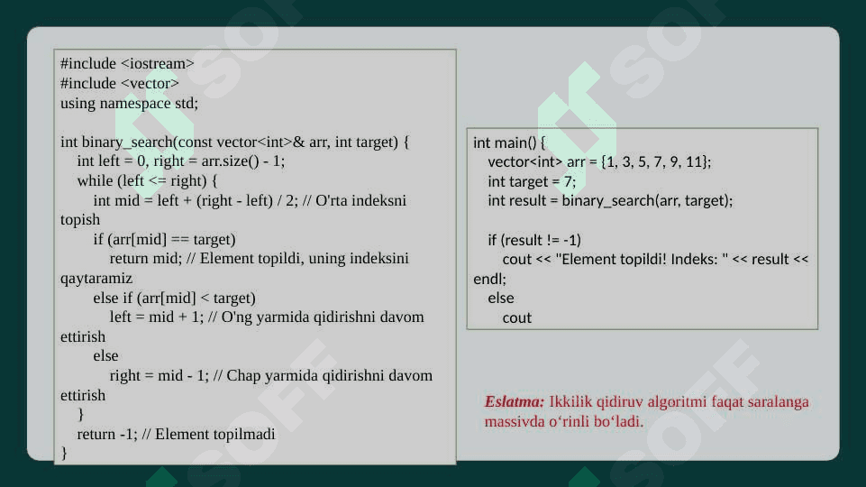 Algoritmlar va ma’lumotlar tuzilmasi. 6