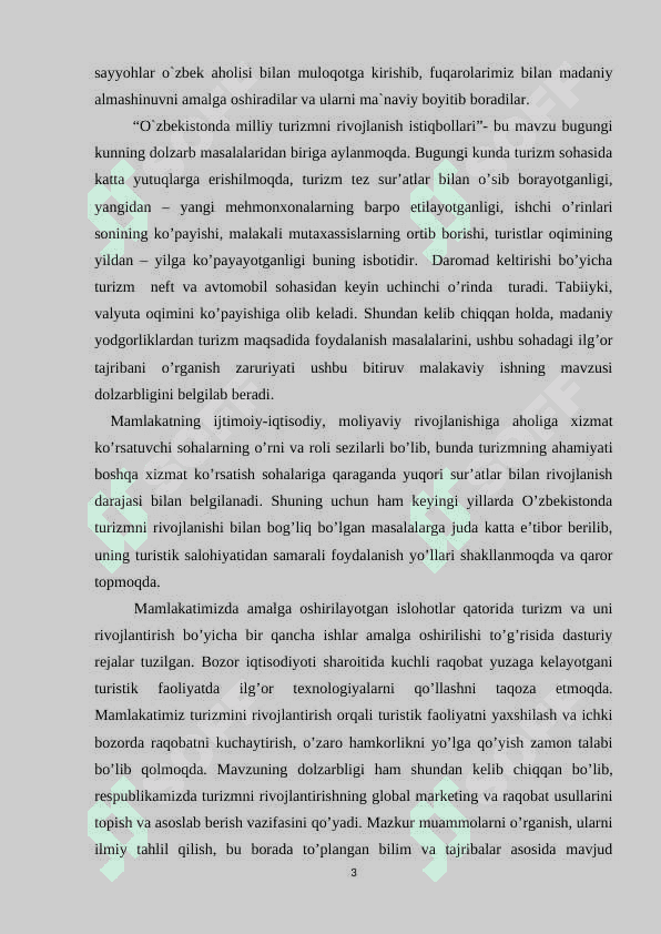 Turizmning shakllanish va rivojlantirish 3