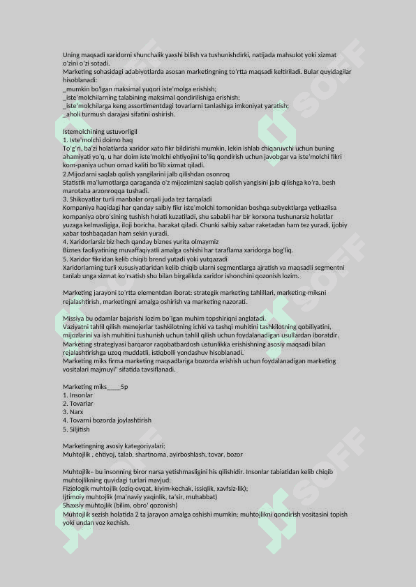Marketing qisqacha 2