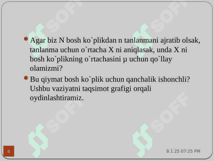 NОRMАL TАQSIMLАNISH NАZАRIYASINING TADBIQIY JIHАTLАRI 8