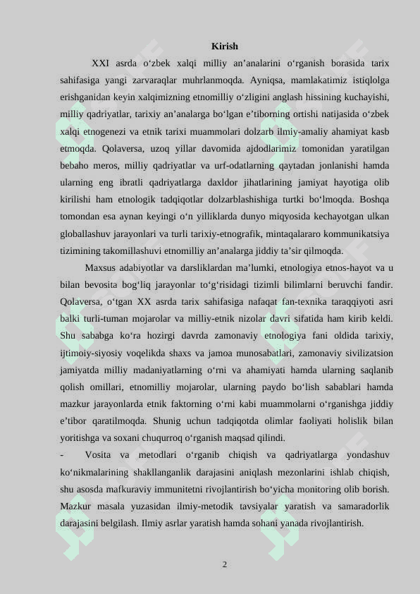 XIX asr oxiri -XX asrda olib borilgan O‘rta Osiyo tarixiga oid etnografik tadqiqotlar va ularning ahamiyati 2