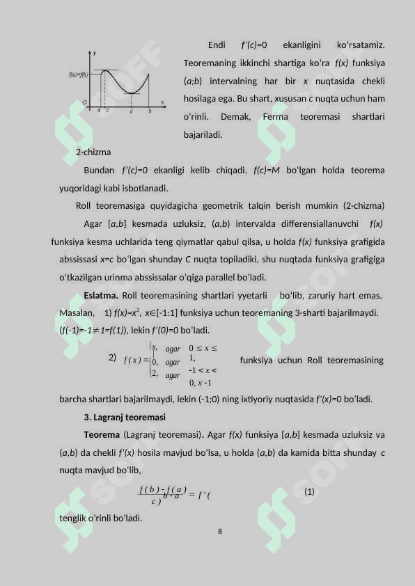 Differensial xisobning tatbiqlari 8