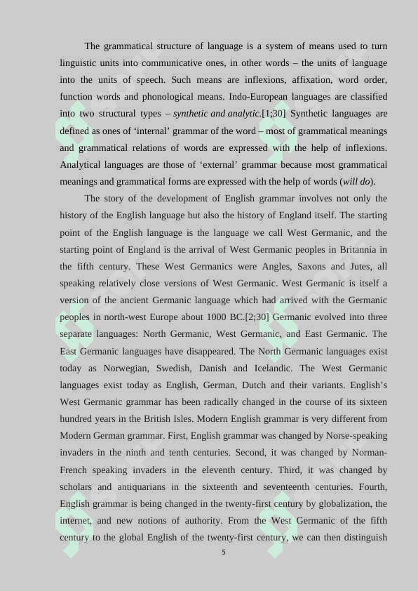 Grammatical structure of the english language 5