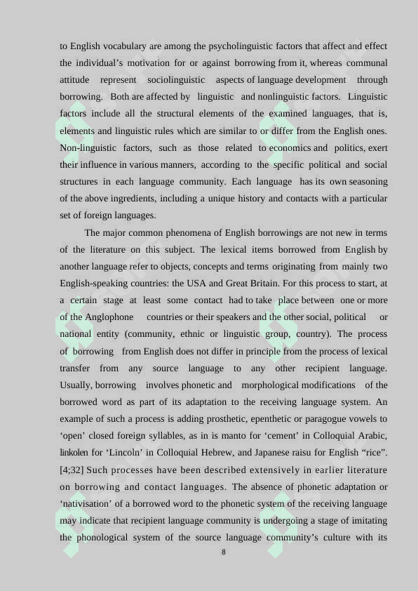 Borrowings in english 8