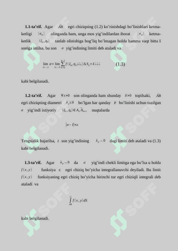 BIRINCHI TUR EGRI CHIZIQLI INTEGRALLAR 6