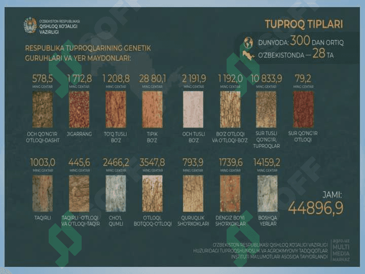 CHO‘L MINTAQASI TUPROQLARI. GIDROMORF TUPROQLAR 7