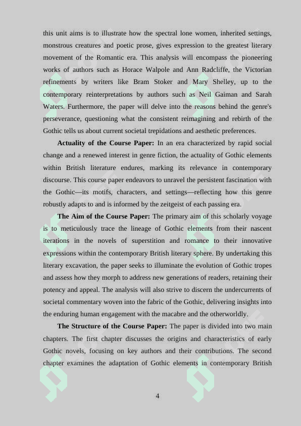 Gothic Elements in British Literature: From the Gothic Novel to Contemporary Fiction 4