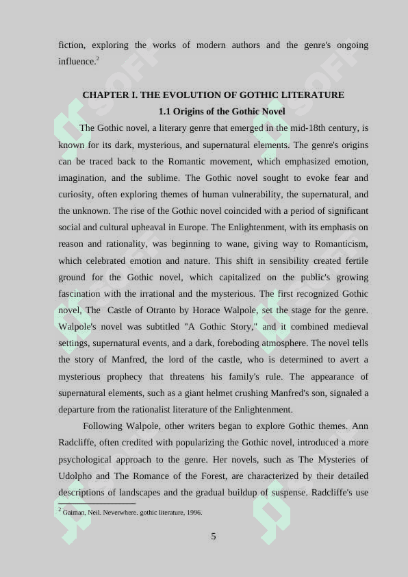 Gothic Elements in British Literature: From the Gothic Novel to Contemporary Fiction 5