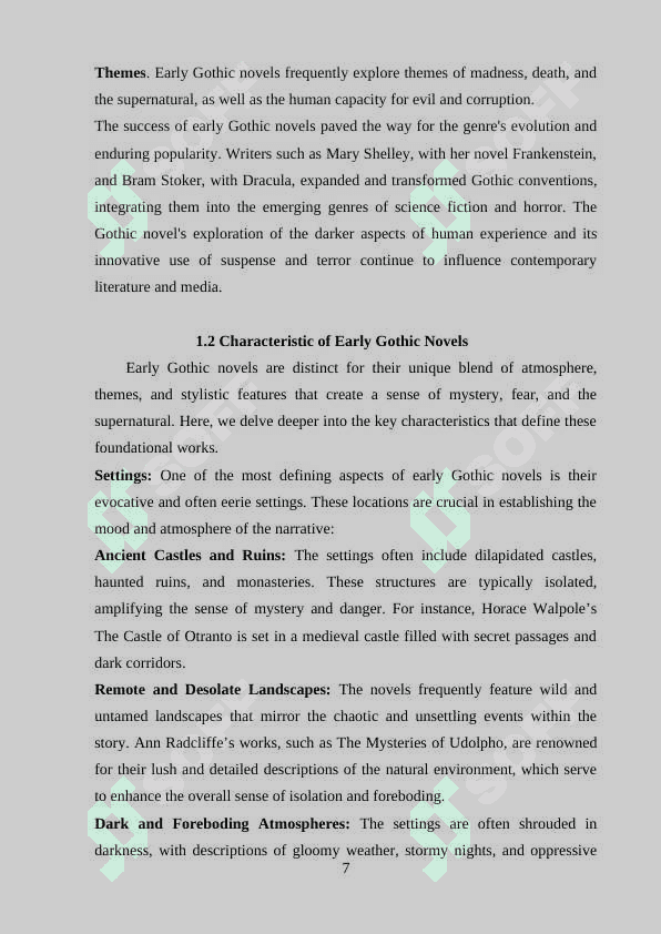 Gothic Elements in British Literature: From the Gothic Novel to Contemporary Fiction 7