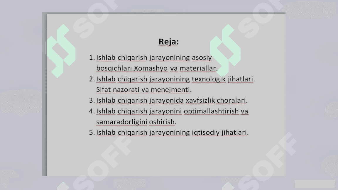 Ishlab chiqarish jarayoni 2