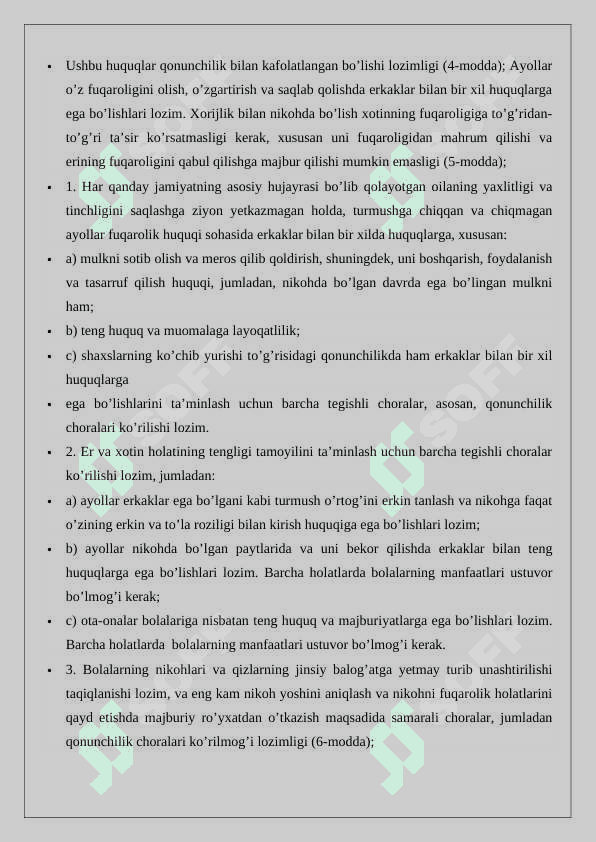O’zbekistonda Gender tengligini ta’minlashda BMTning tutgan o’rni va ro‘li 23 3