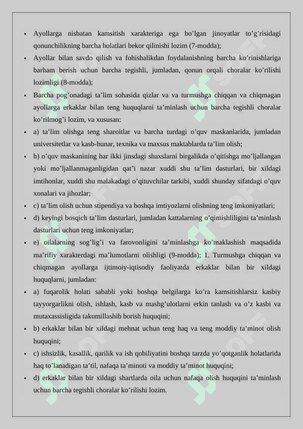 O’zbekistonda Gender tengligini ta’minlashda BMTning tutgan o’rni va ro‘li 23 4